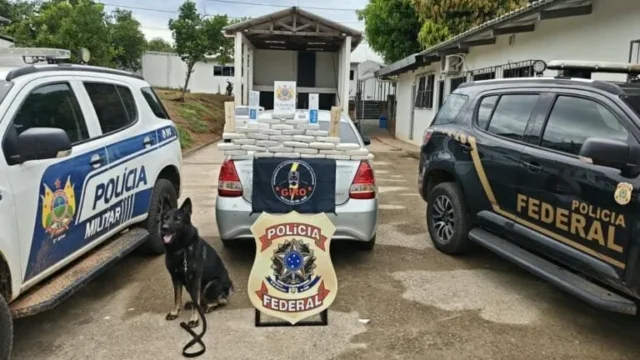 PM encontra 36 quilos de droga escondidos em táxi em Epitaciolândia
